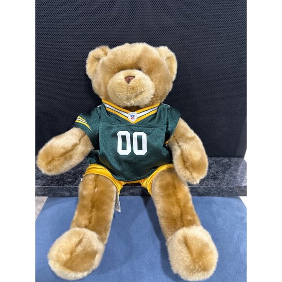 Brett NFL Green Bay Packers Fan Plush Build A Bear Green Yellow - Picture 1 of 7